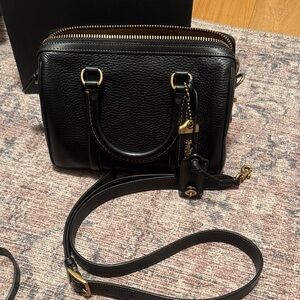 Coach Black Crossbody Bag with Gold Accents